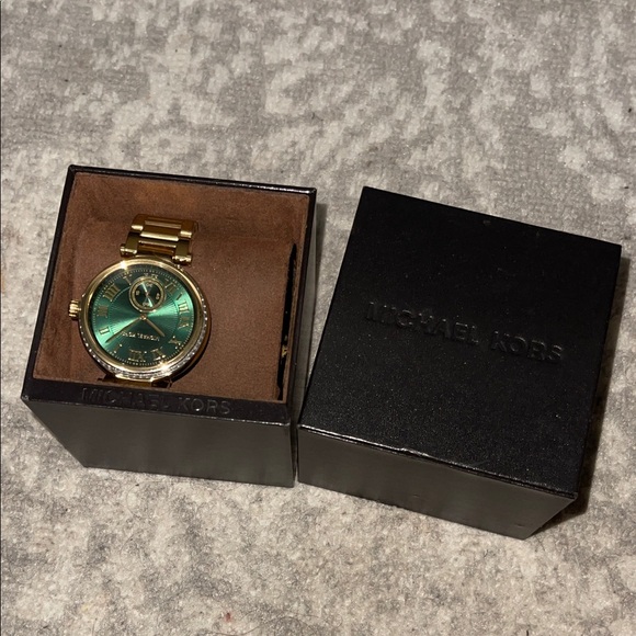 Michael Kors Men's Gold and Teal Watch - Picture 1 of 4
